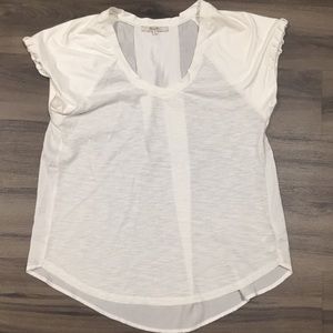 Ivory Miss Me Suede Sleeve Top M